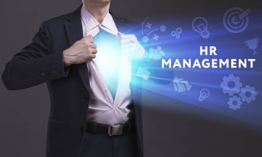 Ekonomi, teknoloji, Internet ve ağ kavramı. Genç busine