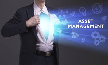 Ekonomi, teknoloji, Internet ve ağ kavramı. Genç busine