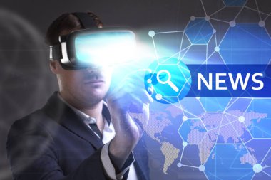 Ekonomi, teknoloji, Internet ve ağ kavramı. Genç busine