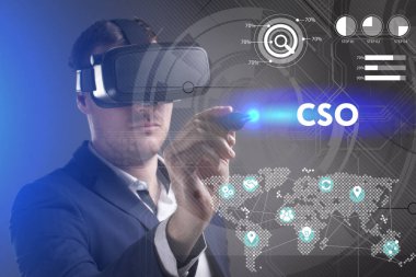 Ekonomi, teknoloji, Internet ve ağ kavramı. Genç busine