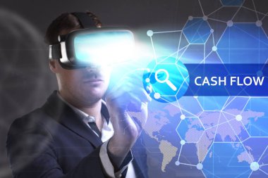 Ekonomi, teknoloji, Internet ve ağ kavramı. Genç busine