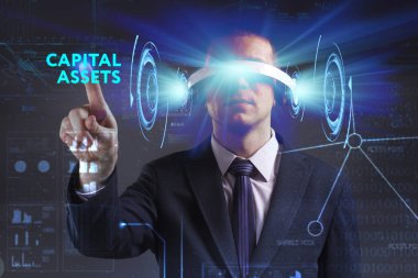 Ekonomi, teknoloji, Internet ve ağ kavramı. Genç busine