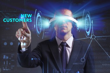 Ekonomi, teknoloji, Internet ve ağ kavramı. Genç busine