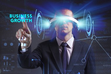 Ekonomi, teknoloji, Internet ve ağ kavramı. Genç busine