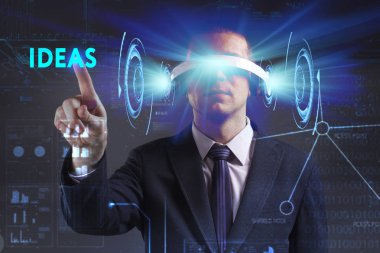 Ekonomi, teknoloji, Internet ve ağ kavramı. Genç busine