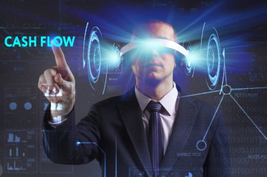 Ekonomi, teknoloji, Internet ve ağ kavramı. Genç busine