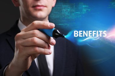 Ekonomi, teknoloji, Internet ve ağ kavramı. Genç busine