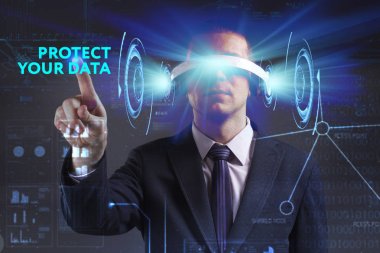 Ekonomi, teknoloji, Internet ve ağ kavramı. Genç busine