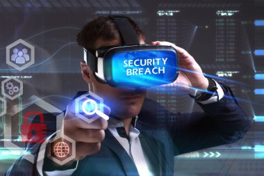 Ekonomi, teknoloji, Internet ve ağ kavramı. Genç busine