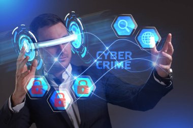 Ekonomi, teknoloji, Internet ve ağ kavramı. Genç busine