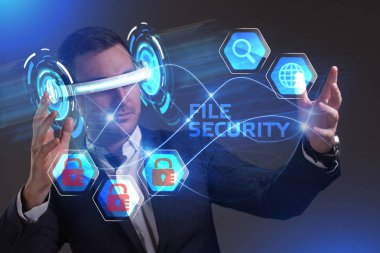 Ekonomi, teknoloji, Internet ve ağ kavramı. Genç busine