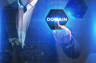 Ekonomi, teknoloji, Internet ve ağ kavramı. Genç busine