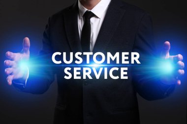 Ekonomi, teknoloji, Internet ve ağ kavramı. Genç busine