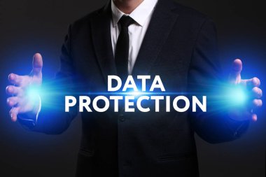 Ekonomi, teknoloji, Internet ve ağ kavramı. Genç busine