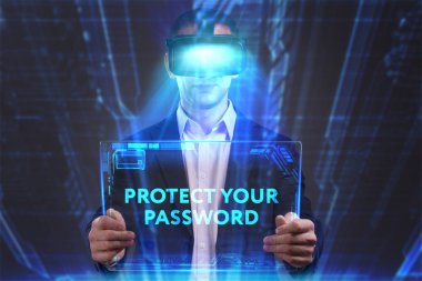 Ekonomi, teknoloji, Internet ve ağ kavramı. Genç busine