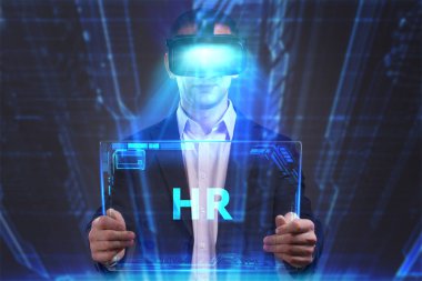 Ekonomi, teknoloji, Internet ve ağ kavramı. Genç busine