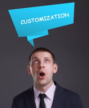 Ekonomi, teknoloji, Internet ve ağ kavramı. Genç busine