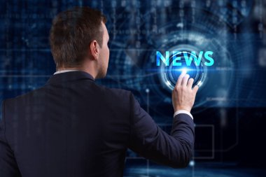 Ekonomi, teknoloji, Internet ve ağ kavramı. Genç busine