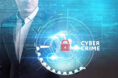 Ekonomi, teknoloji, Internet ve ağ kavramı. Genç busine