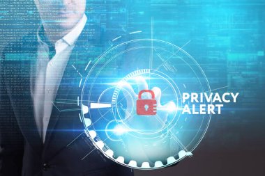 Ekonomi, teknoloji, Internet ve ağ kavramı. Genç busine