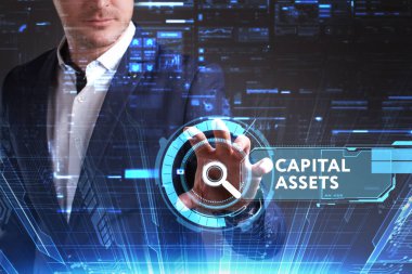 Ekonomi, teknoloji, Internet ve ağ kavramı. Genç busine