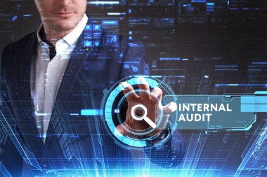 Ekonomi, teknoloji, Internet ve ağ kavramı. Genç busine