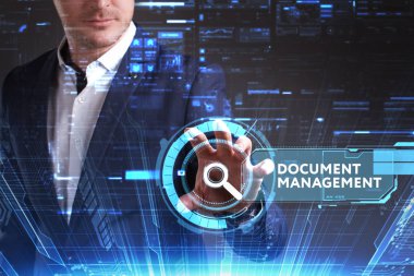 Ekonomi, teknoloji, Internet ve ağ kavramı. Genç busine