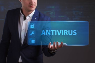 Ekonomi, teknoloji, Internet ve ağ kavramı. Genç busine