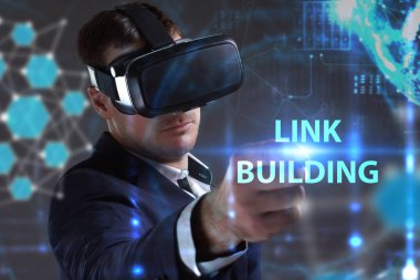 Ekonomi, teknoloji, Internet ve ağ kavramı. Genç busine