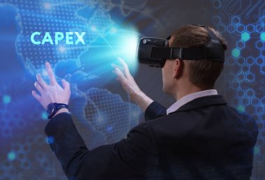 Ekonomi, teknoloji, Internet ve ağ kavramı. Genç busine