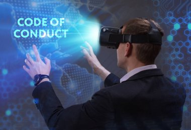 Ekonomi, teknoloji, Internet ve ağ kavramı. Genç busine