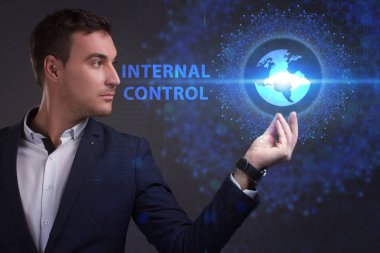 Ekonomi, teknoloji, Internet ve ağ kavramı. Genç busine