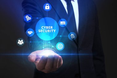 Ekonomi, teknoloji, Internet ve ağ kavramı. Genç busine
