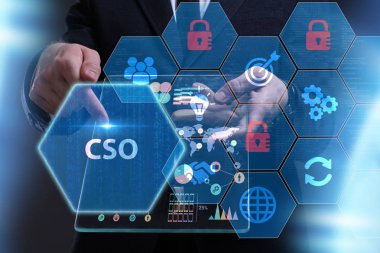 Ekonomi, teknoloji, Internet ve ağ kavramı. Genç busine