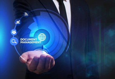 Ekonomi, teknoloji, Internet ve ağ kavramı. Genç busine