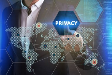 Ekonomi, teknoloji, Internet ve ağ kavramı. Genç busine