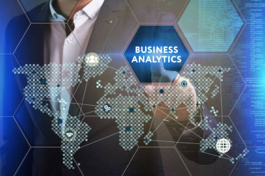 Ekonomi, teknoloji, Internet ve ağ kavramı. Genç busine