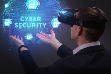 Ekonomi, teknoloji, Internet ve ağ kavramı. Genç busine