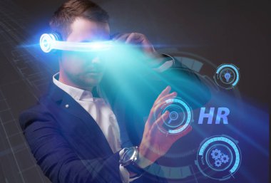 Ekonomi, teknoloji, Internet ve ağ kavramı. Genç busine