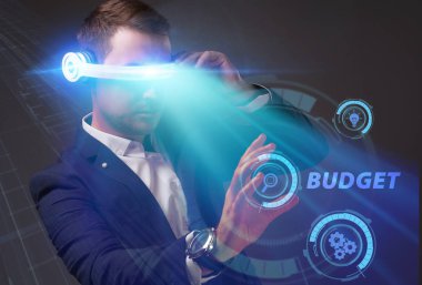 Ekonomi, teknoloji, Internet ve ağ kavramı. Genç busine