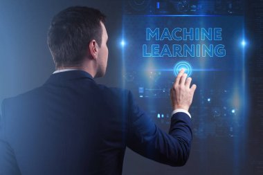 Ekonomi, teknoloji, Internet ve ağ kavramı. Genç busine