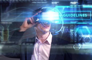 Ekonomi, teknoloji, Internet ve ağ kavramı. Genç busine