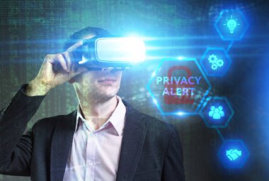 Ekonomi, teknoloji, Internet ve ağ kavramı. Genç busine