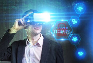 Ekonomi, teknoloji, Internet ve ağ kavramı. Genç busine