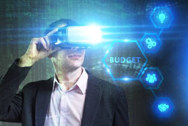 Ekonomi, teknoloji, Internet ve ağ kavramı. Genç busine