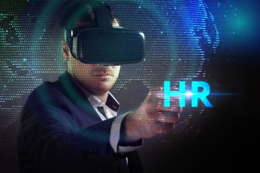 Ekonomi, teknoloji, Internet ve ağ kavramı. Genç busine