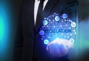 Ekonomi, teknoloji, Internet ve ağ kavramı. Genç busine