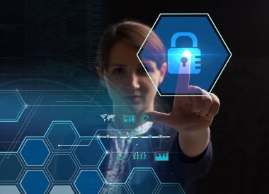 Ekonomi, teknoloji, Internet ve ağ kavramı. Genç busine