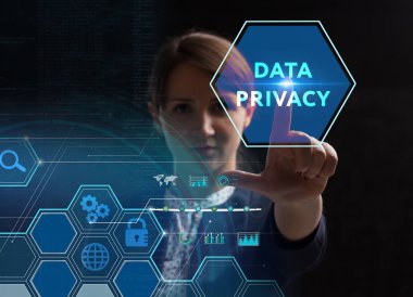 Ekonomi, teknoloji, Internet ve ağ kavramı. Genç busine