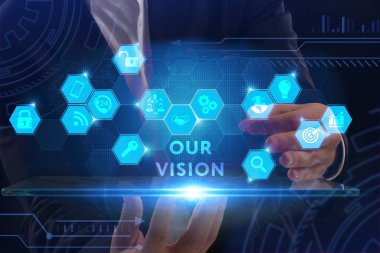 Ekonomi, teknoloji, Internet ve ağ kavramı. Genç busine